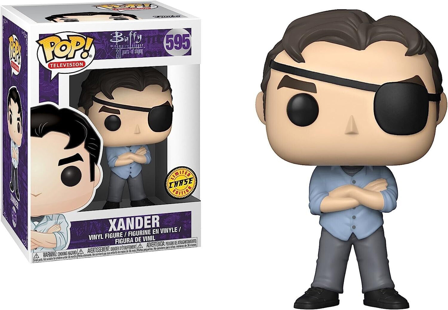 FUNKO POP! Vinyl Television RARE Buffy The Vampire Slayer #595 Xander (Eyepatch) [Chase] [VAULTED]