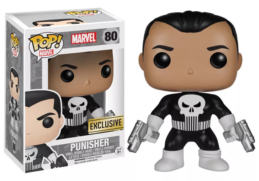 FUNKO POP! Vinyl Bobble-Head Marvel RARE #80 Punisher [Walgreens (Stickerless)] [VAULTED]