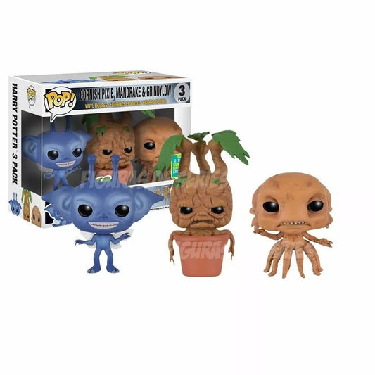 FUNKO POP! Vinyl Harry Potter RARE Cornish Pixie, Mandrake and Grindylow (3-Pack) [Summer Convention] [VAULTED]