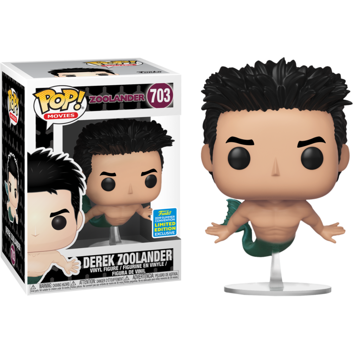 FUNKO POP! Vinyl Movies RARE Zoolander #703 Derek Zoolander (Merman) [Summer Convention] [VAULTED]