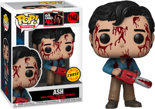 FUNKO POP! Vinyl Movies RARE The Evil Dead 40th Anniversary #1142 Ash (Evil Dead 40th Anniversary) (Bloody) [Chase] [VAULTED]