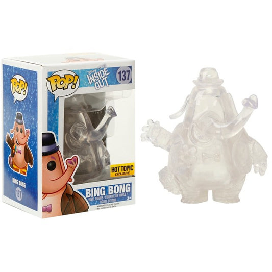 FUNKO POP! Vinyl Disney RARE Inside Out #137 Bing Bong (Clear) [Hot Topic (Stickerless)] [VAULTED]