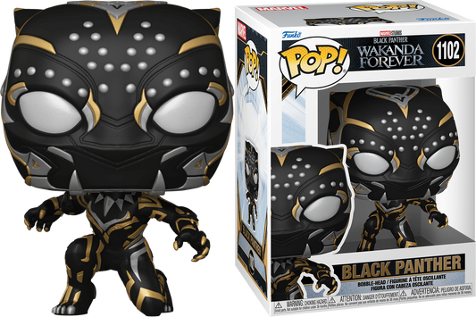 FUNKO POP! Vinyl Marvel RARE Black Panther Wakanda Forever #1102 Black Panther (Crouching) (Wakanda Forever) [VAULTED]