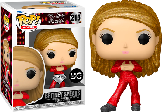 FUNKO POP! Vinyl Rocks RARE Britney Spears #215 Britney Spears (Catsuit) (Glitter) [Diamond Collection | Funko Special Edition] [VAULTED]