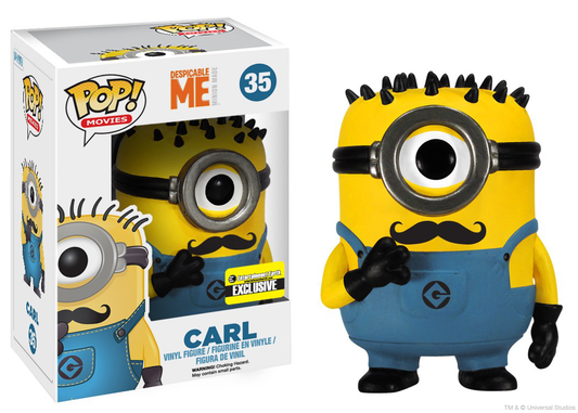 FUNKO POP! Vinyl Movies RARE Despicable Me #35 Carl (w/ Moustache) [Entertainment Earth (Stickerless)] [VAULTED]