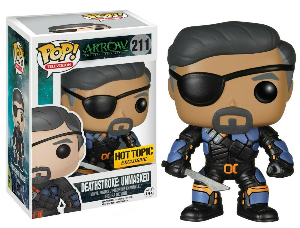 FUNKO POP! Vinyl Television RARE Arrow The Television Series #211 Deathstroke (Unmasked) (Arrowverse) [Hot Topic (Stickerless)] [VAULTED]