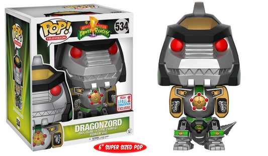 FUNKO POP! Vinyl Television RARE Mighty Morphin Power Rangers #534 Dragonzord (6in Super) [Fall Convention] [VAULTED]