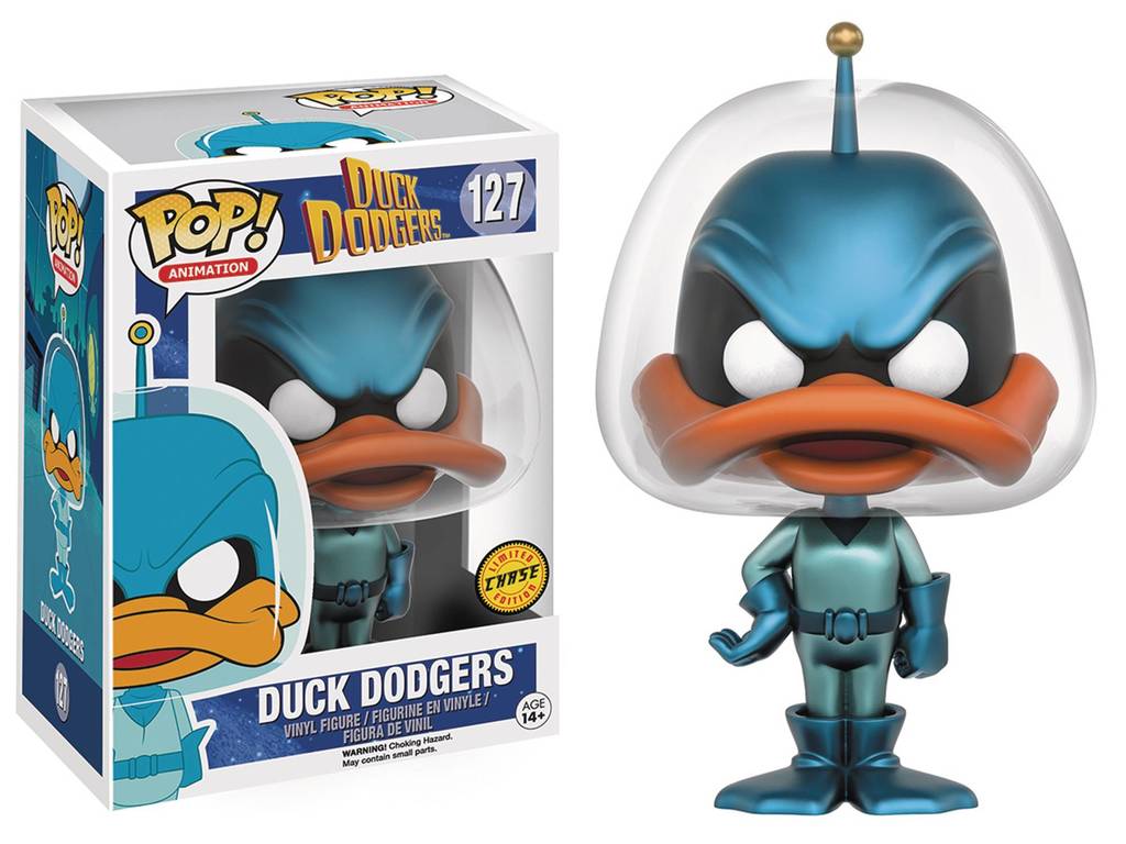 FUNKO POP! Vinyl Animation RARE Duck Dodgers #127 Duck Dodgers (Metallic) [Chase] [VAULTED]