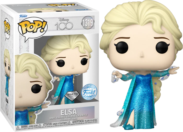 FUNKO POP! Vinyl Disney RARE #1319 Elsa (Glitter) [Funko Special Edition - Blue | Funko Diamond Collection] [VAULTED]