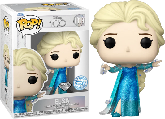 FUNKO POP! Vinyl Disney RARE #1319 Elsa (Glitter) [Funko Special Edition - Blue | Funko Diamond Collection] [VAULTED]