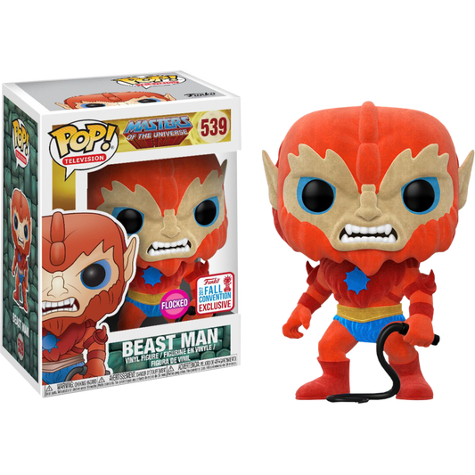 FUNKO POP! Vinyl Television RARE He-Man Masters Of The Universe #539 Beast Man (Flocked) [Fall Convention] [VAULTED]