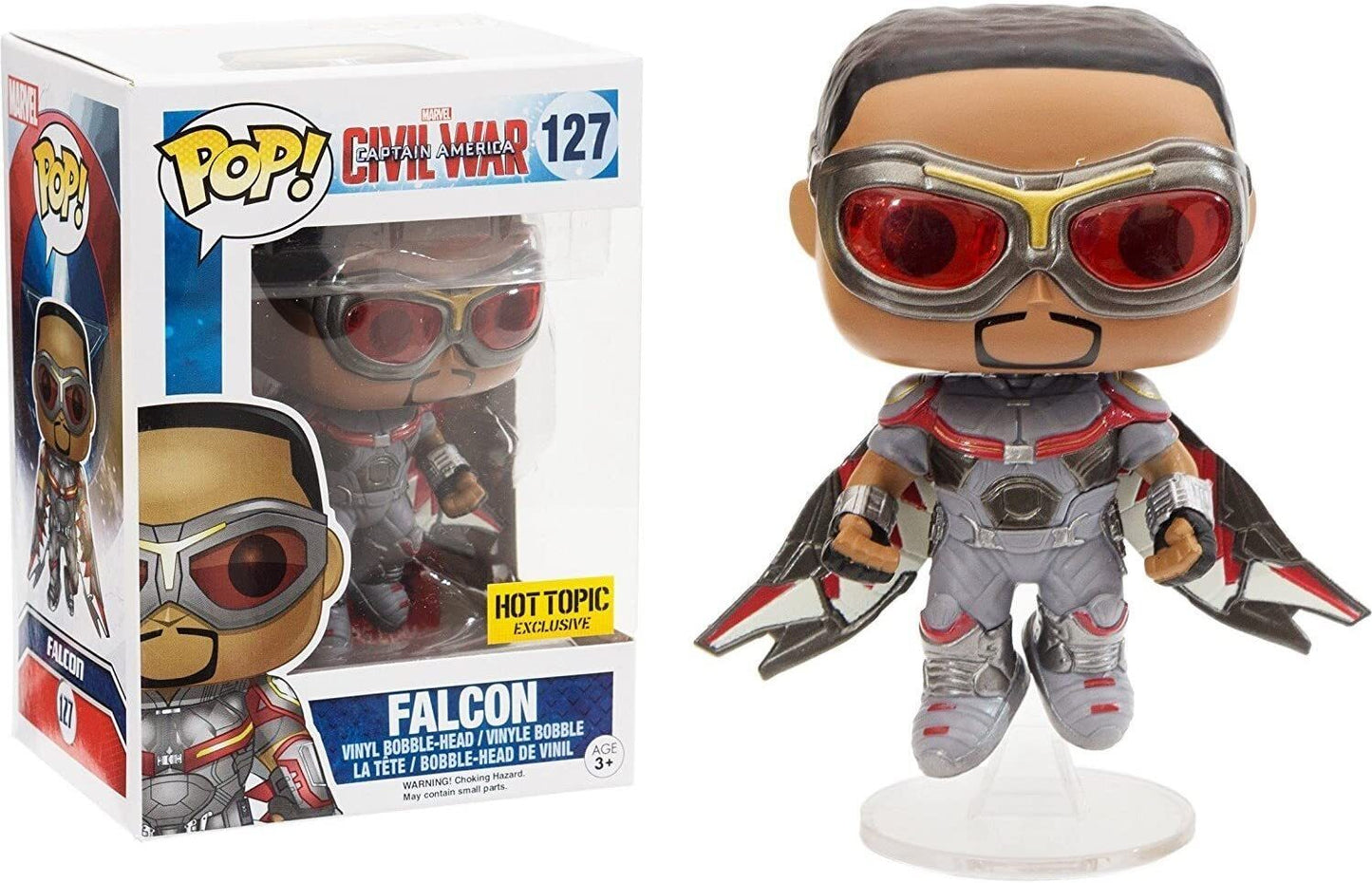 FUNKO POP! Vinyl Marvel RARE Captain America Civil War #127 Falcon (Civil War) [Hot Topic (Stickerless)] [VAULTED]