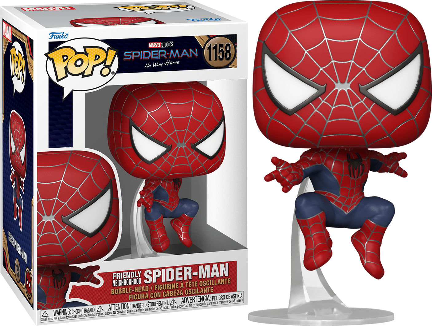 FUNKO POP! Bobble-Head Marvel RARE Spider-Man No Way Home #1158 Spider-Man (Friendly Neighborhood) [VAULTED]