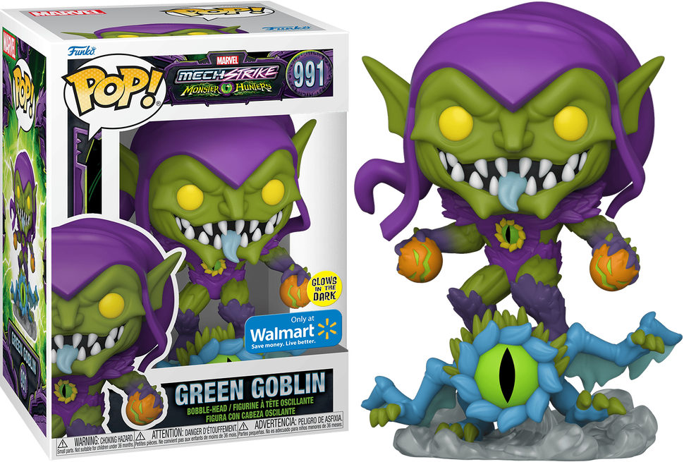 FUNKO POP! Bobble-Head Marvel RARE Mech Strike: Monster Hunters #991 Green Goblin (Mech Strike: Monster Hunters) (GITD) [Funko Special Edition] [VAULTED]