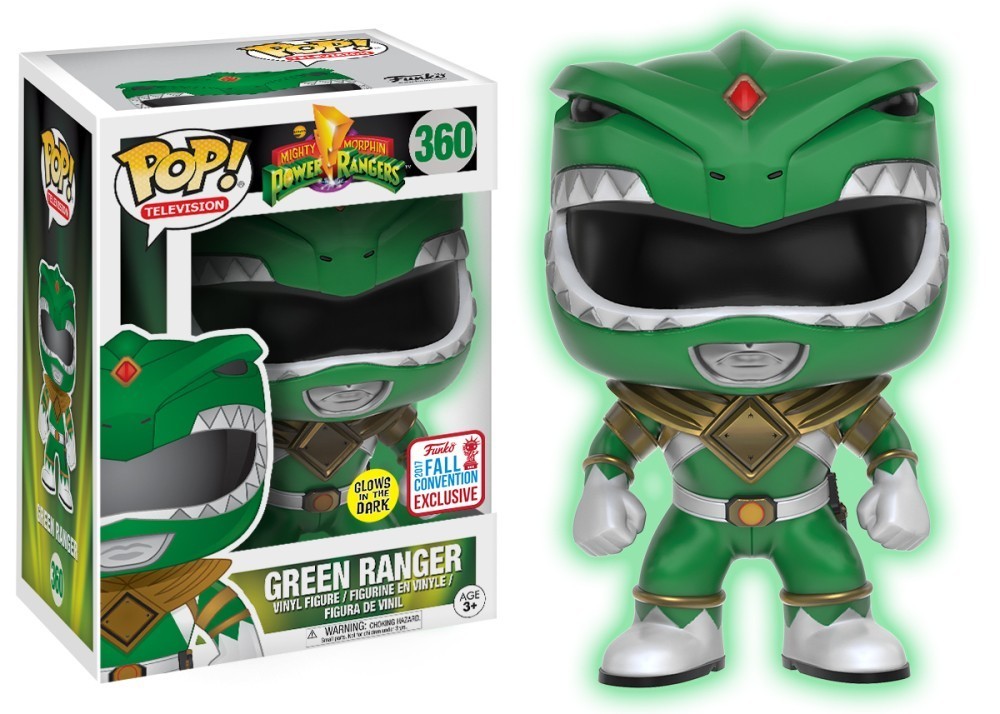 FUNKO POP! Vinyl Television RARE Mighty Morphin Power Rangers #360 Green Ranger (GITD) [Fall Convention] [VAULTED]