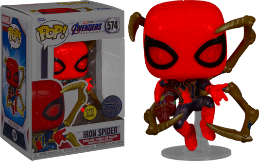 FUNKO POP! Bobble-Head RARE Avengers Endgame #574 Iron Spider (Endgame) (GITD) [Funko Special Edition - Blue] [VAULTED]