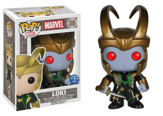 FUNKO POP! Vinyl Bobble-Head Marvel RARE #36 Loki (Frost Giant - Helmeted) [Underground Toys (Stickerless)] [VAULTED]