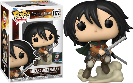 FUNKO POP! Vinyl Animation RARE Attack on Titan #1172 Mikasa Ackermann (Survey Corps Action Pose) [Funko Special Edition] [VAULTED]