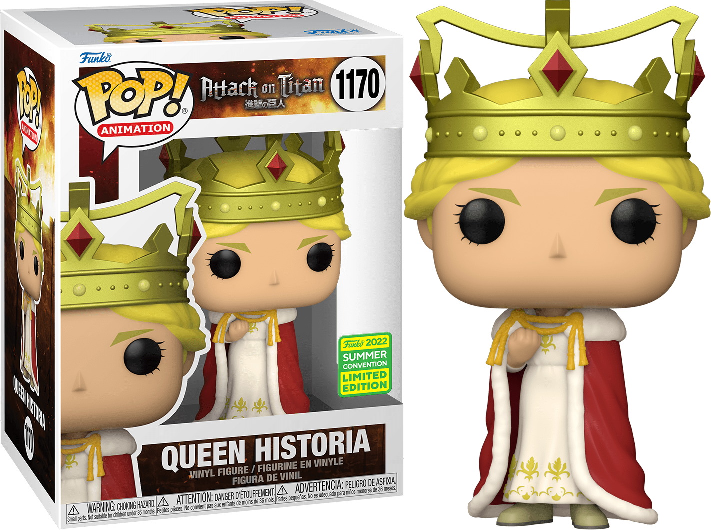 FUNKO POP! Vinyl Animation RARE Attack on Titan #1170 Queen Historia [Summer Convention] [VAULTED]