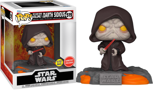 FUNKO POP! Bobble-Head RARE Star Wars #519 Red Saber Series Volume 1: Darth Sidious (GITD) [Funko Special Edition] [VAULTED]