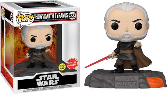 FUNKO POP! Bobble-Head RARE Star Wars #522 Red Saber Series Volume 1: Darth Tyranus (GITD) [Funko Special Edition] [VAULTED]