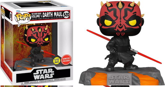 FUNKO POP! Bobble-Head RARE Star Wars #520 Red Saber Series Volume 1: Darth Maul (GITD) [Funko Special Edition] [VAULTED]