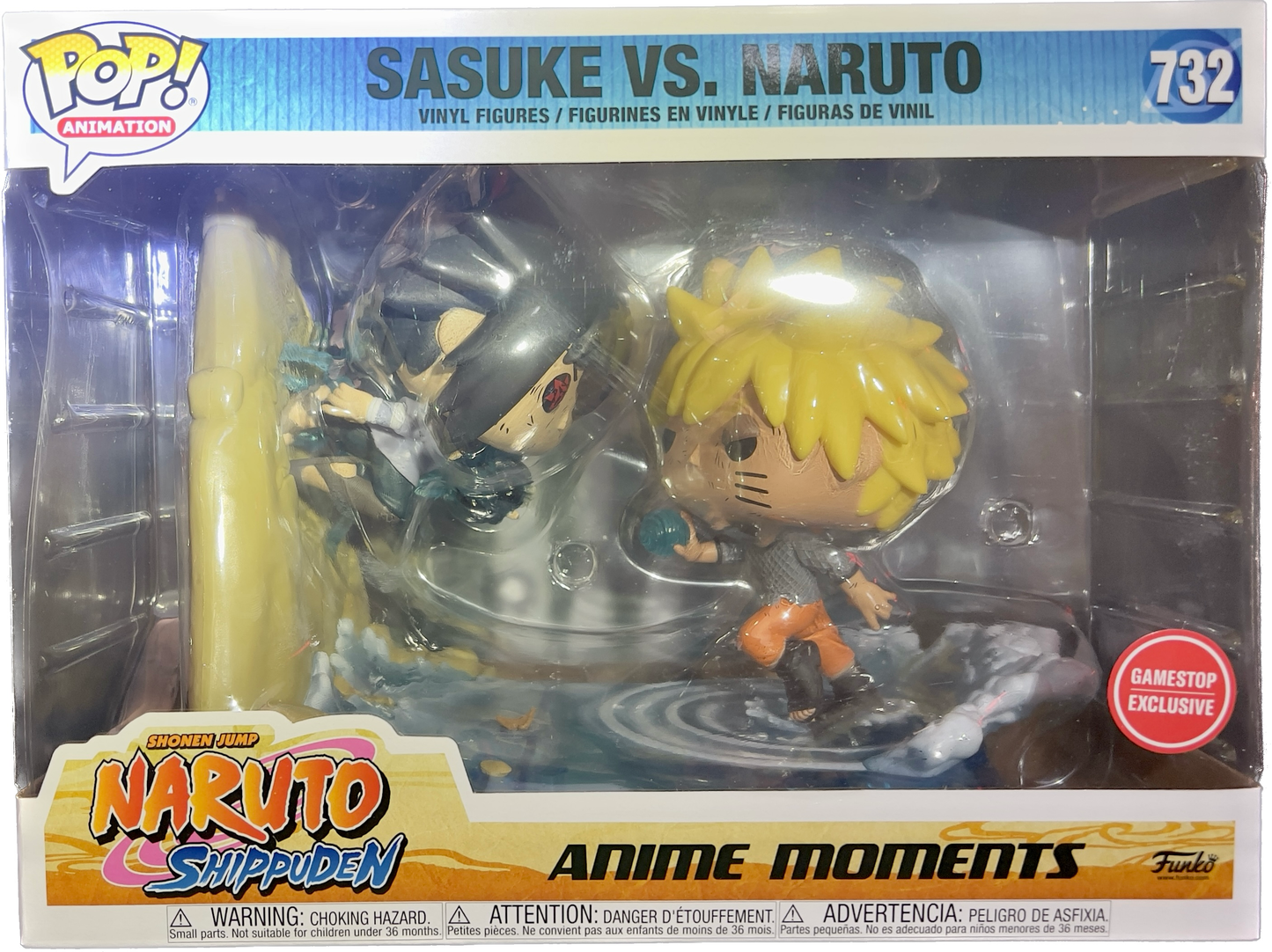 FUNKO POP! Vinyl Animation RARE Naruto Shippuden #732 Sasuke VS Naruto [GameStop [Stickerless]] [VAULTED]