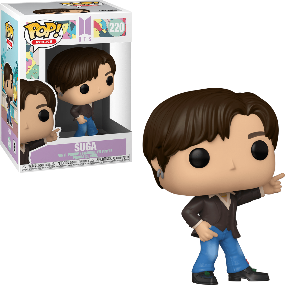 FUNKO POP! Vinyl Rocks RARE BTS #220 Suga (Dynamite) [VAULTED]