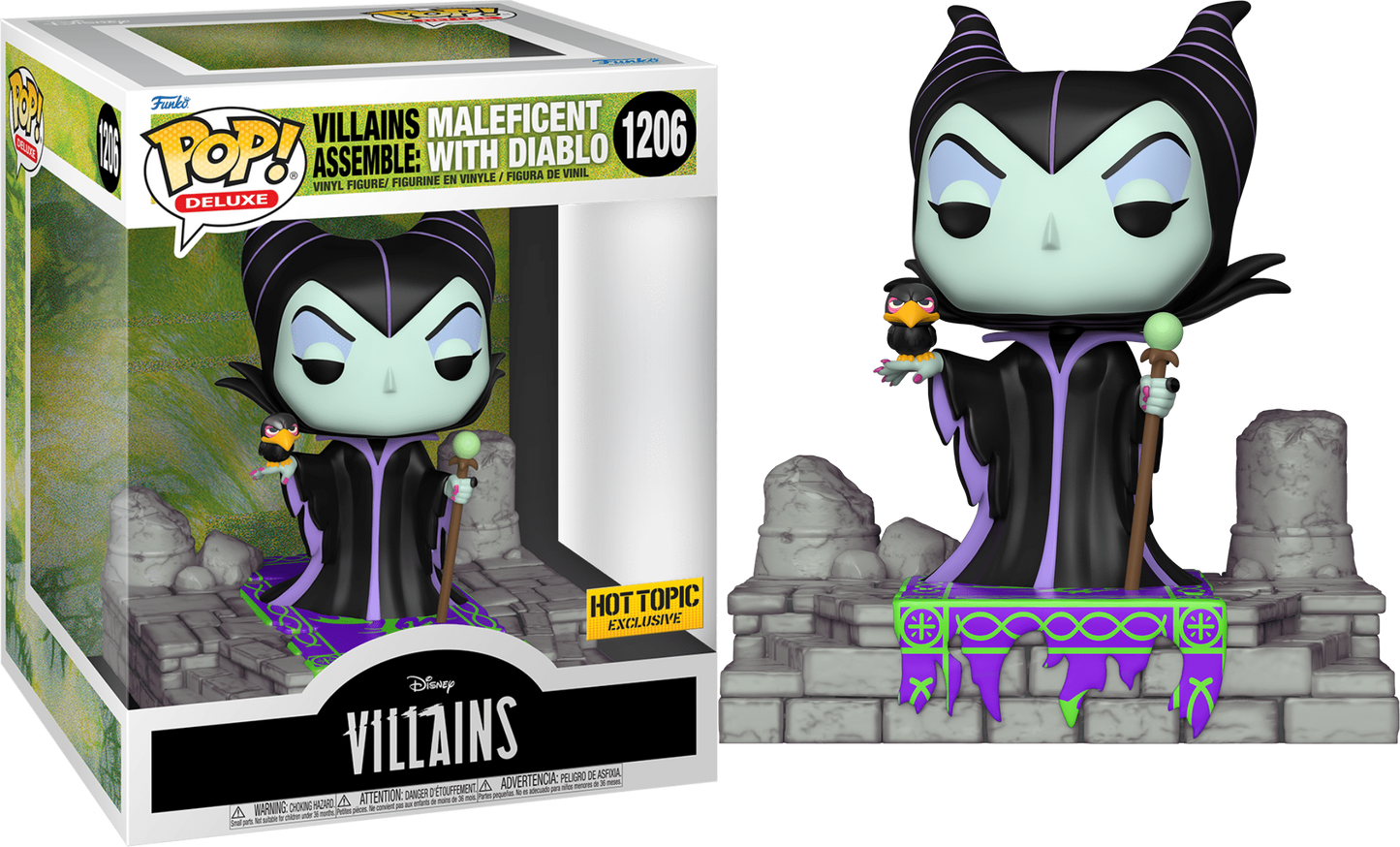 FUNKO POP! Vinyl Deluxe RARE Villains #1206 Villains Assemble: Maleficent with Diablo [Funko Special Edition] [VAULTED]