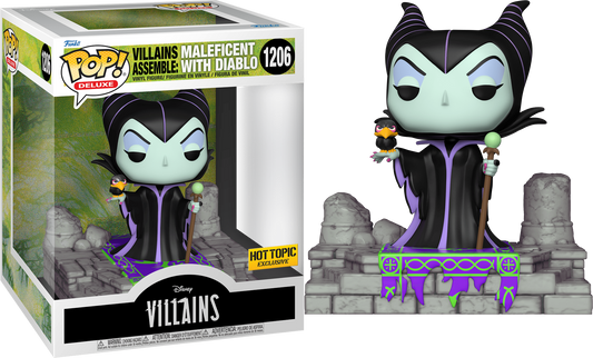 FUNKO POP! Vinyl Deluxe RARE Villains #1206 Villains Assemble: Maleficent with Diablo [Funko Special Edition] [VAULTED]