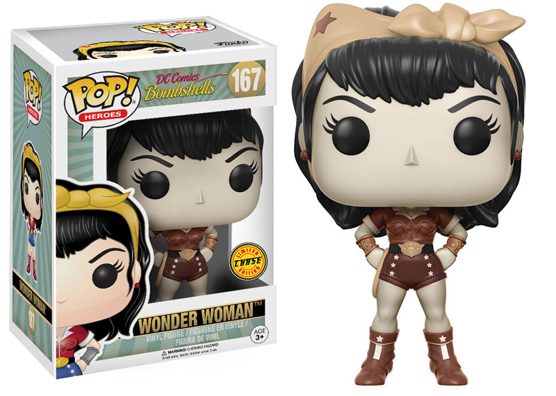 FUNKO POP! Vinyl Heroes RARE DC Comics Bombshells #167 Wonder Woman (Bombshells) (Sepia) [Chase] [VAULTED]